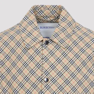 Burberry Slindon Check Jacket Men In Neutral