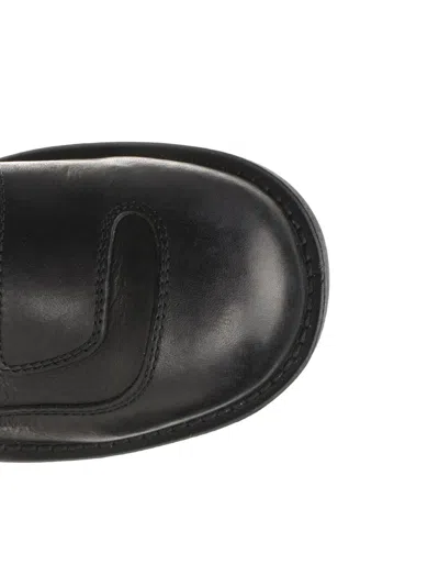 Mm6 Maison Margiela Leather Biker Boot In Black