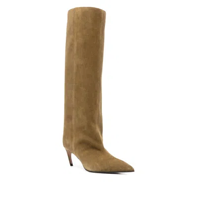 Attico Leather Boots In Brown