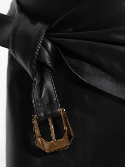 Versace Leather Mini Skirt With Buckle In Black