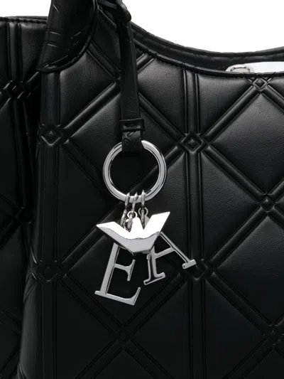 Emporio Armani Exclusive Leather Shopping Bag In Black