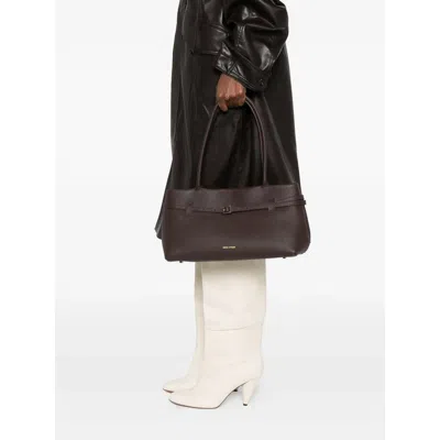 Manu Atelier Leather Tote Bags In Brown