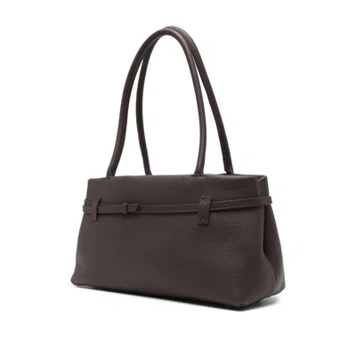 Manu Atelier Leather Tote Bags In Brown