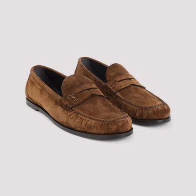 Saint Laurent Laurent Loafers In Brown