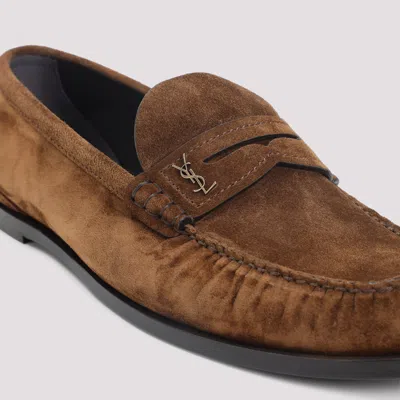 Saint Laurent Laurent Loafers In Brown