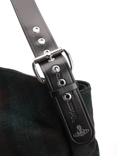 Vivienne Westwood Maxime Large Shoulder Bag Harris Tweed Check Dark-check