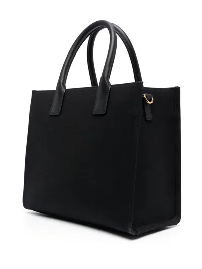 Versace Small Medusa Canvas Tote Bag In Black