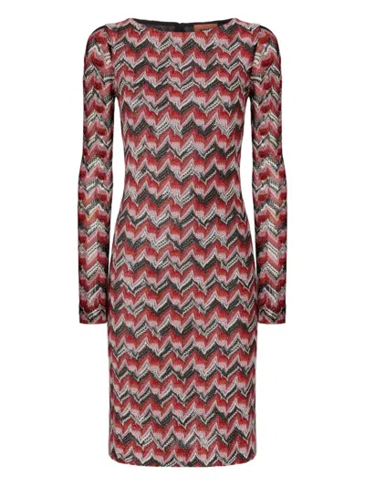 Missoni Midikleid Mit U-boot-ausschnitt In Red