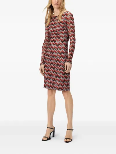 Missoni Midikleid Mit U-boot-ausschnitt In Red