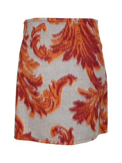 Etro Mini Skirt With Plasley Motif Skirts Multicolor In Multi