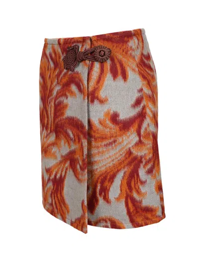 Etro Mini Skirt With Plasley Motif Skirts Multicolor In Multi