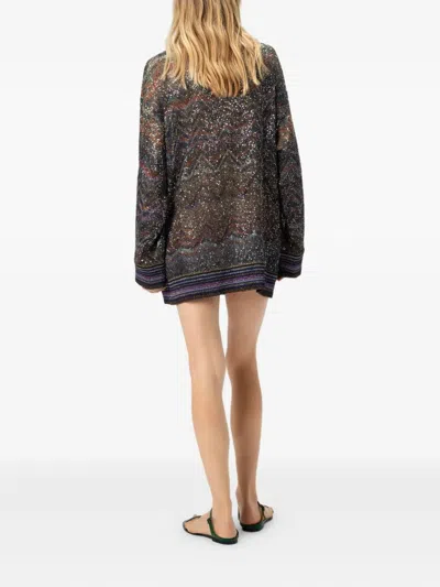 Missoni Chevron Patterned Button Cardigan In Multi