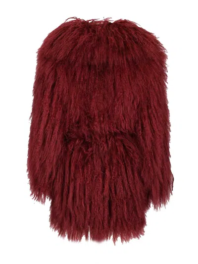 Numero Otto Mongolia Coats Bordeaux In Red