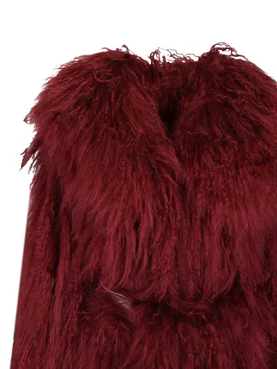 Numero Otto Mongolia Coats Bordeaux In Red