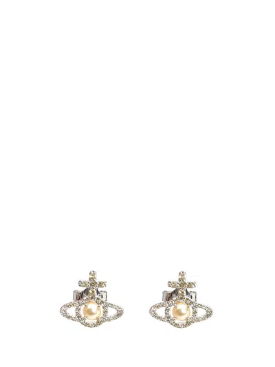 Vivienne Westwood Olympia Pearl Earrings Jewelry Silver In Gold