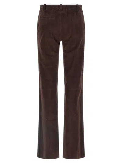 Stouls Flared Leg Trousers Belt Loops In Brown