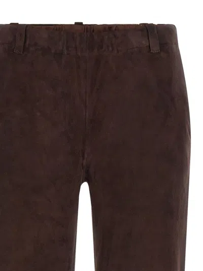 Stouls Flared Leg Trousers Belt Loops In Brown