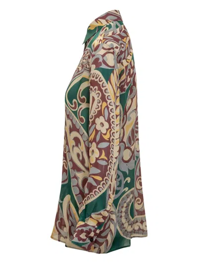 Etro Women Paisley-print Silk Shirt In Brown