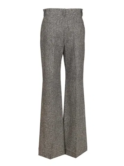 Valentino Pantalone | Grey - Beige | Bottonato Natte' Trousers Grey In Gold