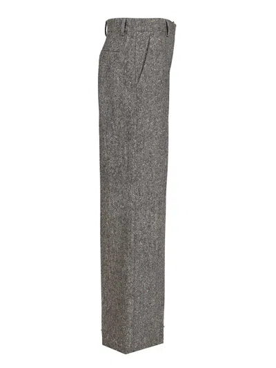 Valentino Pantalone | Grey - Beige | Bottonato Natte' Trousers Grey In Gold