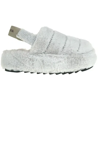Macarena Sopie Eco-fur Slides In Gray