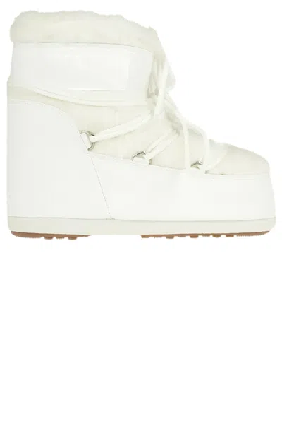 Moon Boot Womens Polyvinyl Cold Weather Ankle Boots In White