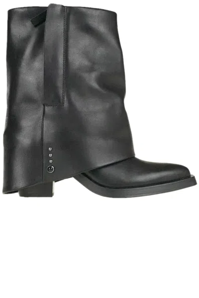 Ash Woman Ankle Boots Black Size 8 Leather In Black