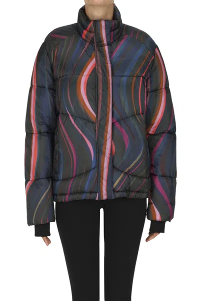 Ps By Paul Smith Printed Short Down Jacket In Multi