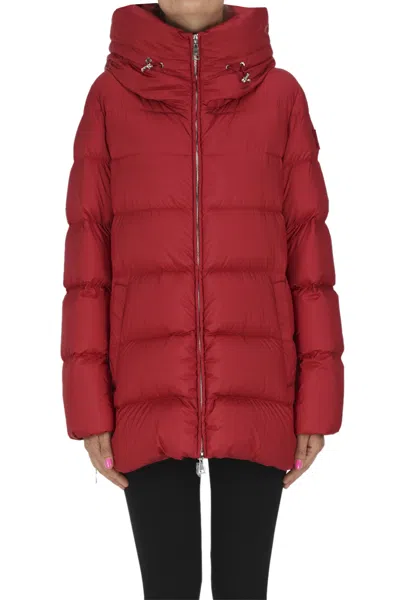 Add Quilted Flared Down Jacket In Multi