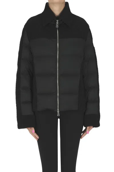 Add Bomber Style Down Jacket In Black