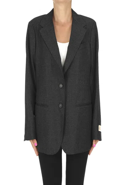 Massimo Alba Wool Blazer In Black