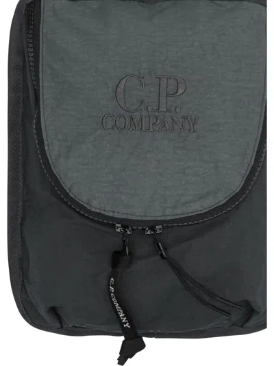 C.p. Company Plain Paper Touch Crossbody Bags Grey In Black