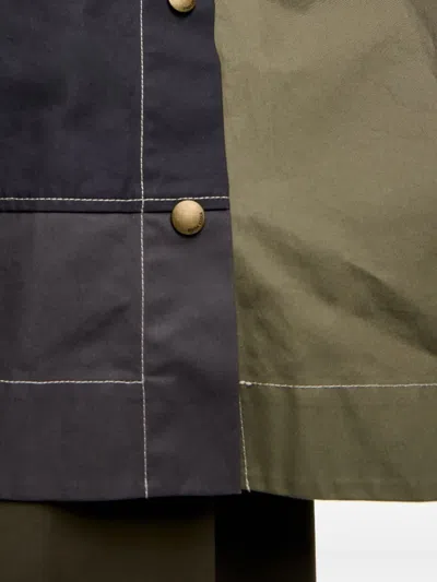 Bimba Y Lola Multicolor Patchwork Midi Trench In Blue