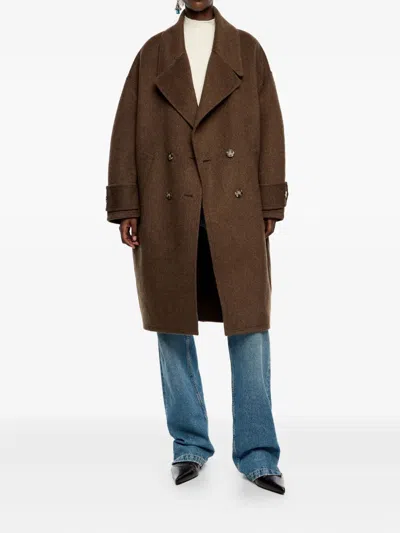 Bimba Y Lola Double-face Maxi Lapel Coat In Brown