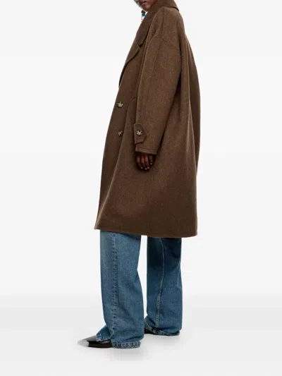 Bimba Y Lola Double-face Maxi Lapel Coat In Brown