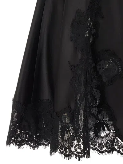 Dolce & Gabbana Satin And Lace Dress Dresses Black In Multi
