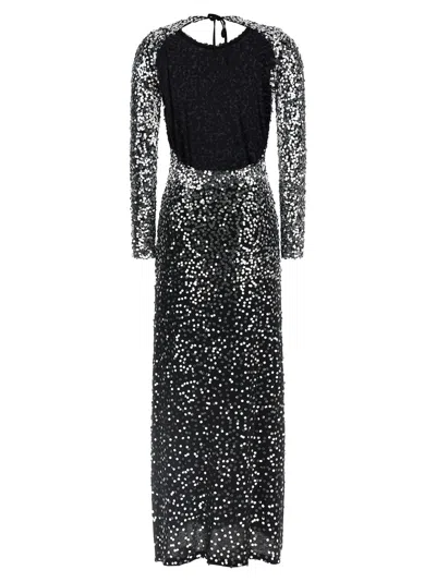 Rabanne Womens Black Sequin Second-skin Jersey Maxi Dress In Black