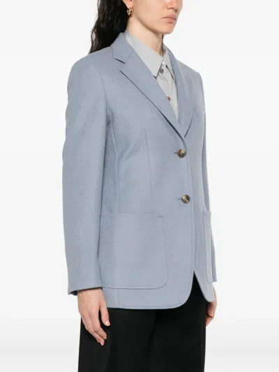 Max Mara Notch Lapel Single Breasted Jacket In Blue
