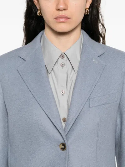 Max Mara Notch Lapel Single Breasted Jacket In Blue