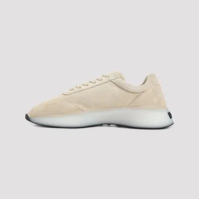Fear Of God Round Toe Suede Runner With Rubber Sole In Neutral