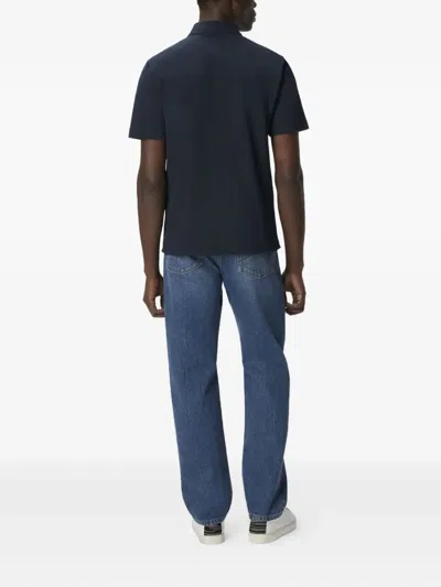 Missoni Striped Collar Polo In Blue