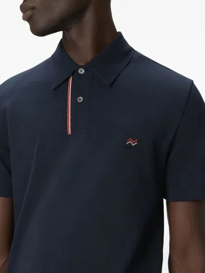 Missoni Striped Collar Polo In Blue