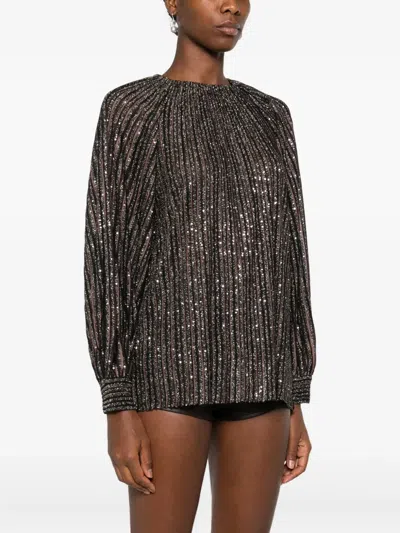 Missoni Textured Brown And Black Striped Sweater In Black