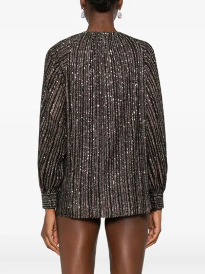 Missoni Textured Brown And Black Striped Sweater In Black