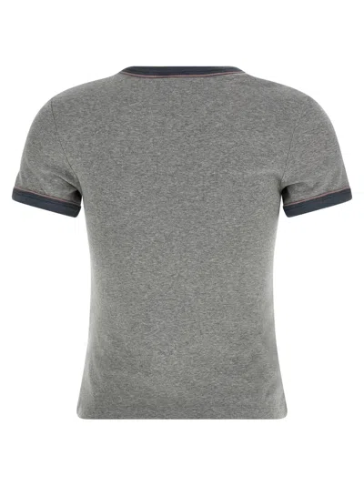 Chloé Baby Fit T-shirt With Logo In Cotton Jersey In Gray