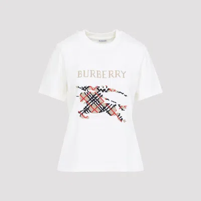Burberry Ekd Checked T-shirt In White