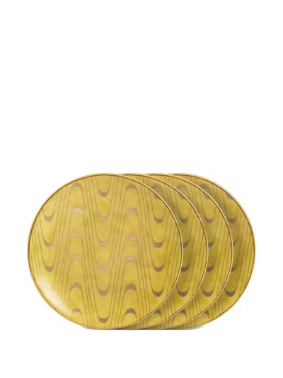 L'objet Fortuny Apollo Canape Plates (set Of Four) In Gold