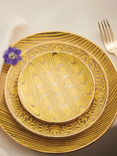 L'objet Fortuny Apollo Canape Plates (set Of Four) In Gold
