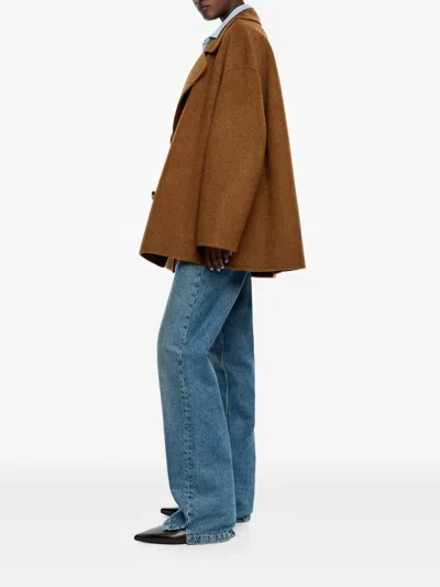 Bimba Y Lola Buttoned Wool Jacket In Brown