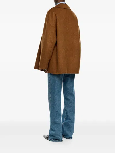 Bimba Y Lola Buttoned Wool Jacket In Brown